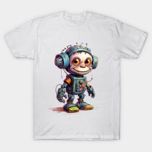 Cartoon monkey robots. T-Shirt, Sticker. T-Shirt